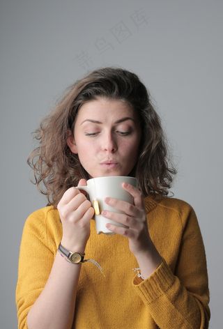 女人，肖像，茶，杯，爱，美丽，可爱，模型