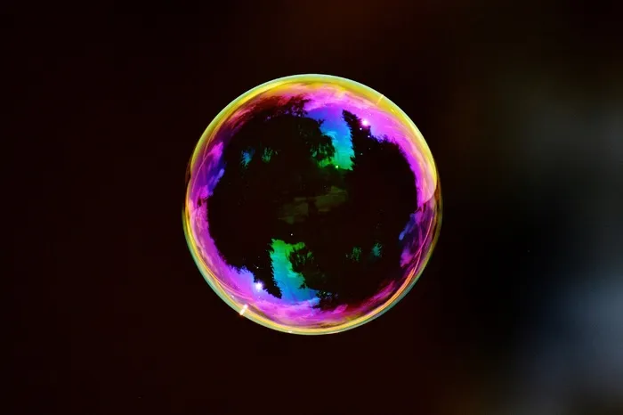 肥皂泡，多彩，球，肥皂水