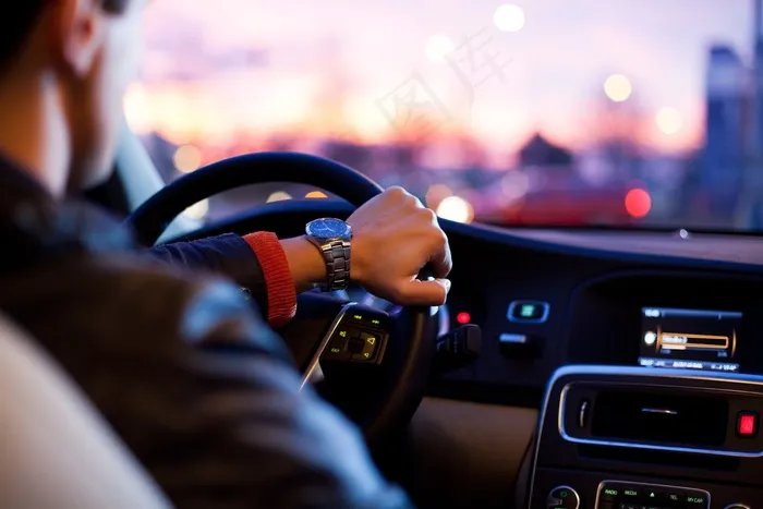 汽车，交通，之一，匆忙，方向盘，黄昏，现代