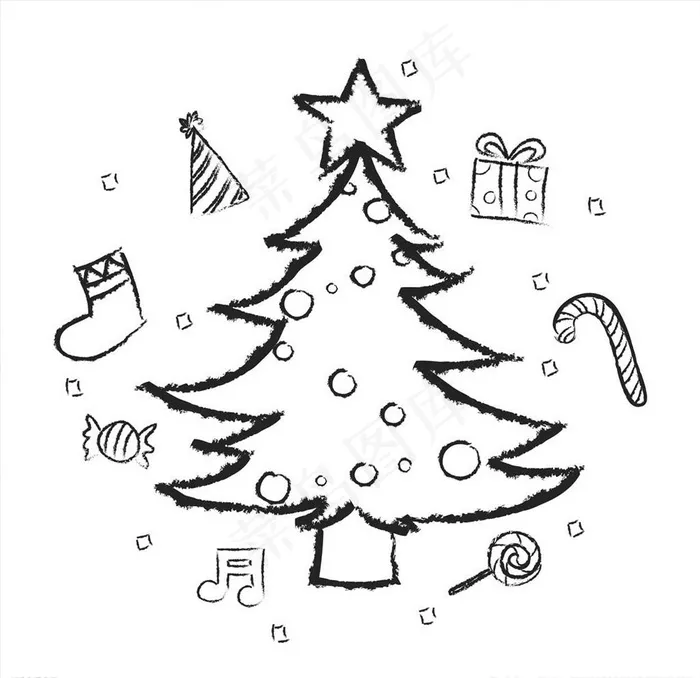 圣诞树图片ai矢量模版下载