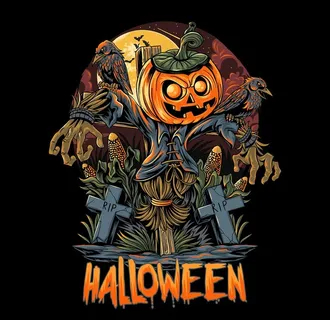 万圣节创意手绘插画图案图片