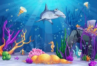 卡通海底图片