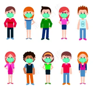 戴口罩大人图片
