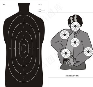 实战射击实景半身靶图片