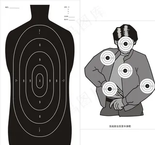 实战射击实景半身靶图片