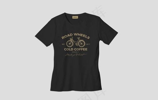 男女黑色t恤短袖样机图片
