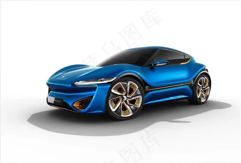 蓝色跑车图片