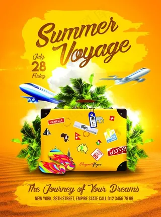 夏日旅行PSD英文海报图片