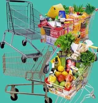 高清超市购物车分层素材图片