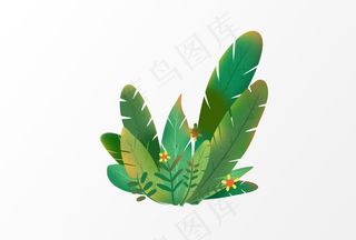绿植边框底纹插画卡通背景素材图片