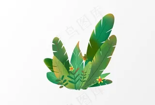 绿植边框底纹插画卡通背景素材图片