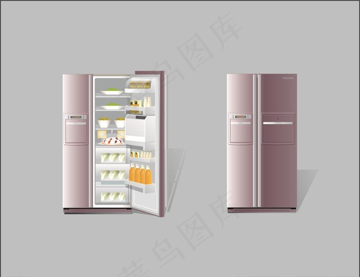矢量对开门冰箱图片cdr矢量模版下载