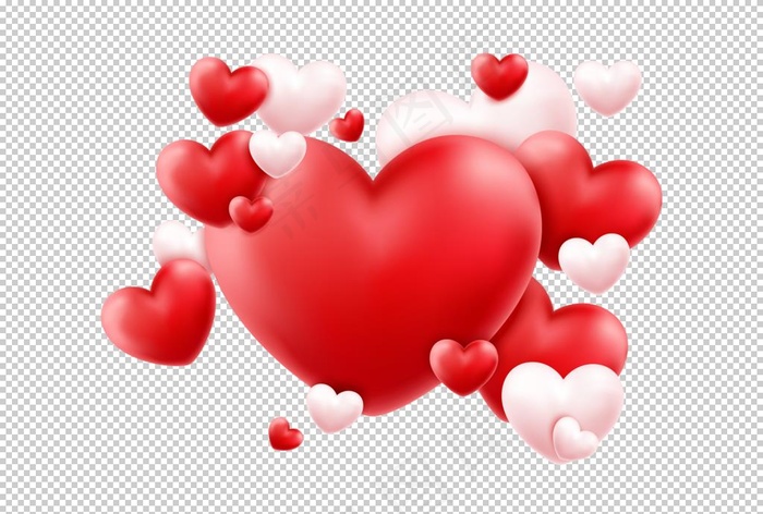 爱心气球装饰背景海报素材图片