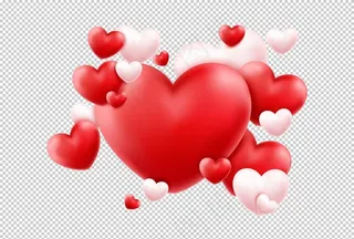 爱心气球装饰背景海报素材图片