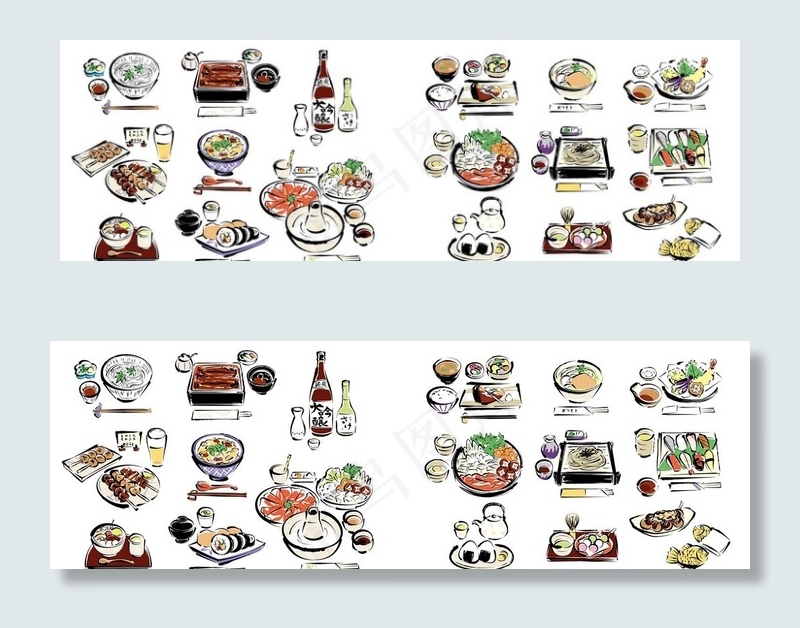 日式料理图片ai矢量模版下载