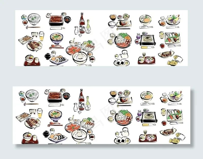 日式料理图片ai矢量模版下载