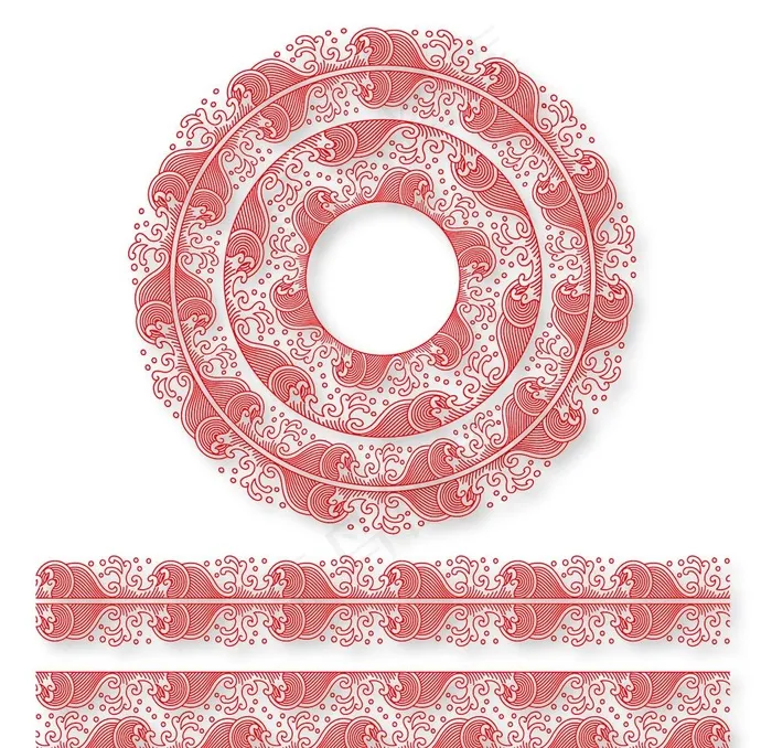 水纹花边图片ai矢量模版下载