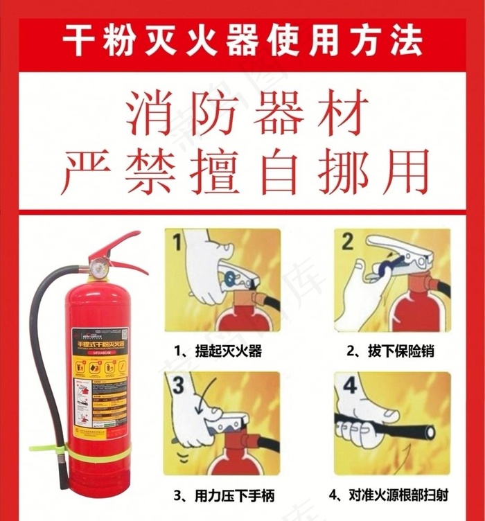 灭火器的使用方法图片psd模版下载