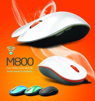 橙色鼠标海报设计图片