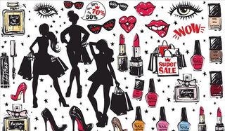 手绘涂鸦女人时尚元素矢量图下载图片