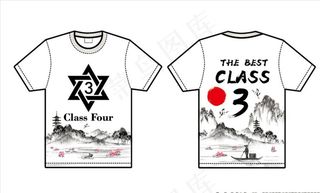 水墨中国风班服图片