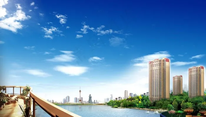 园林效果图图片(5906X3543(DPI:300))psd模版下载