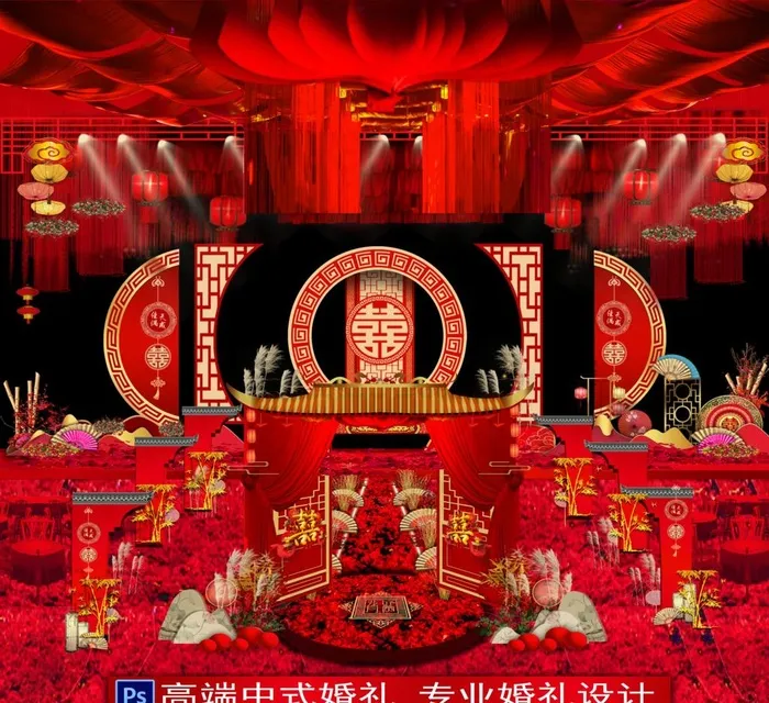 中式婚礼背景图片(9449X8931(DPI:80))psd模版下载