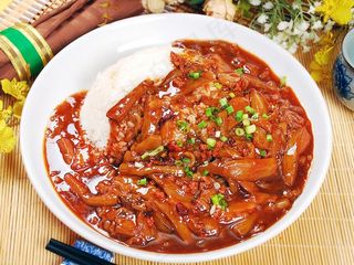 肉末茄子盖饭图片