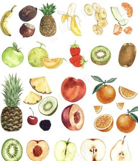 水果 手绘水果 百香果 水果食图片