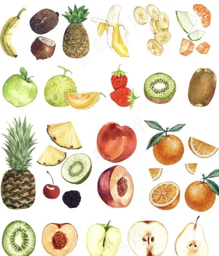 水果 手绘水果 百香果 水果食图片