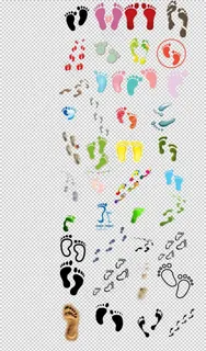 脚印鞋印手绘卡通可爱小脚印素材图片