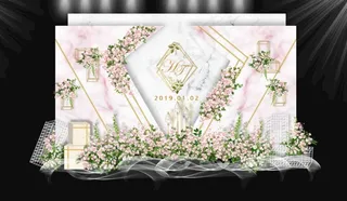 粉色大理石婚礼图片