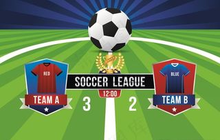 韩国矢量足球比赛得分展示板设计图片