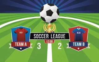 韩国矢量足球比赛得分展示板设计图片