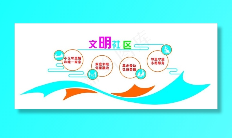 文明社区图片cdr矢量模版下载