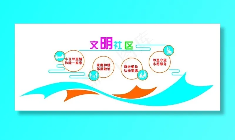 文明社区图片cdr矢量模版下载