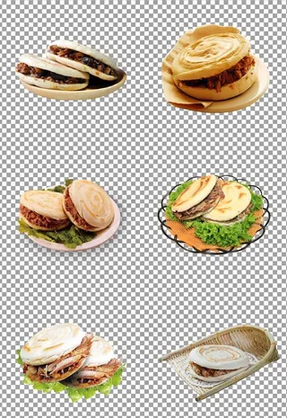 白吉馍夹肉图片