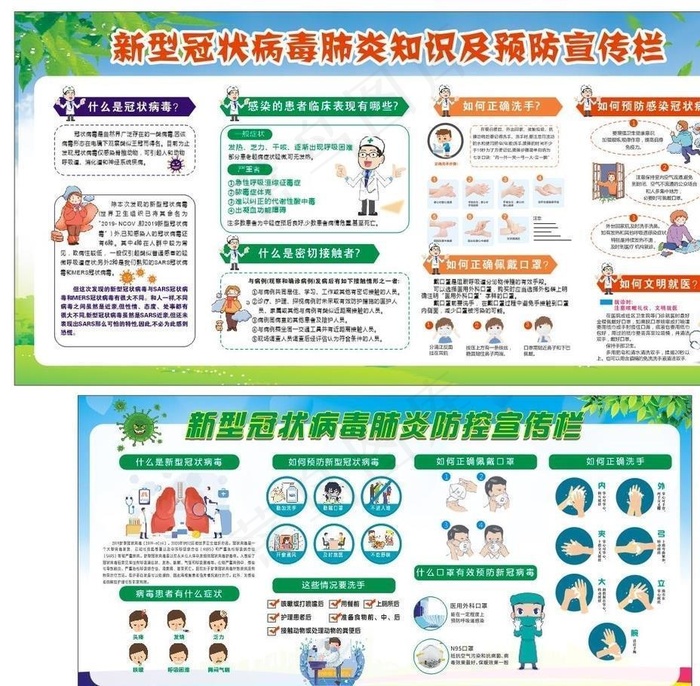 新型冠状病毒肺炎防控宣传栏图片(210X297)cdr矢量模版下载