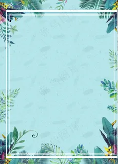 花纹背景 水彩 花卉 叶子图片