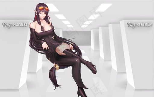 分层免抠图动漫美女CG插画素材图片