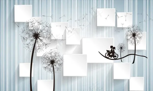 现代简约蒲公英背景墙图片 现代简约蒲公英背景墙图片