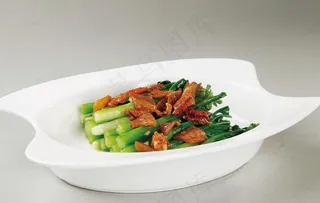 方鱼炒芥兰图片