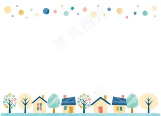 小房子创意卡通背景图片