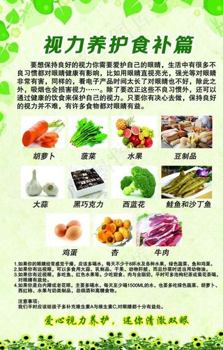 视力养护食补图片