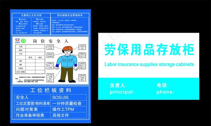 五菱厂 岗位安全人 劳保用品图片cdr矢量模版下载