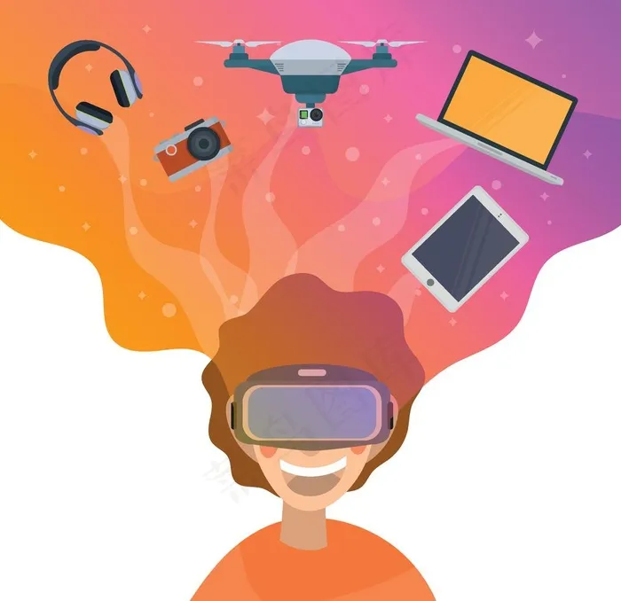 VR眼镜体验图片eps,ai矢量模版下载