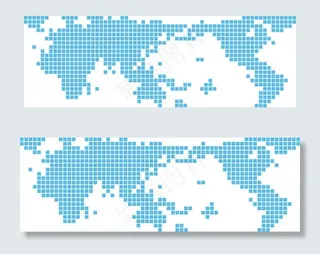 矢量科技方块世界地图图片