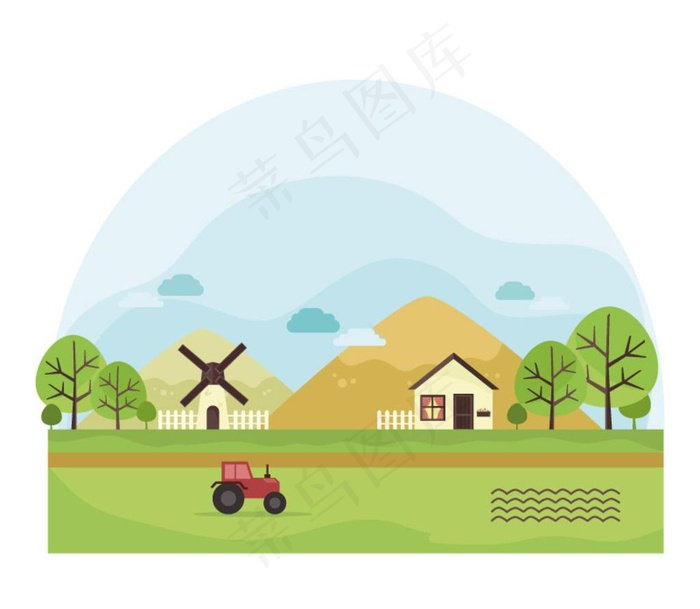 卡通农场设计矢量素材图片