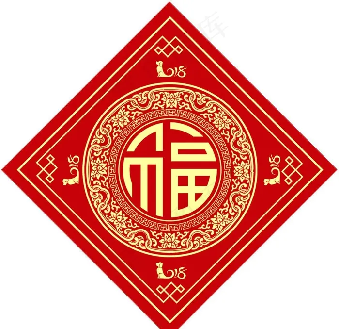 新年福字春节对联春联2019图片(3500X3500(DPI:254))psd模版下载