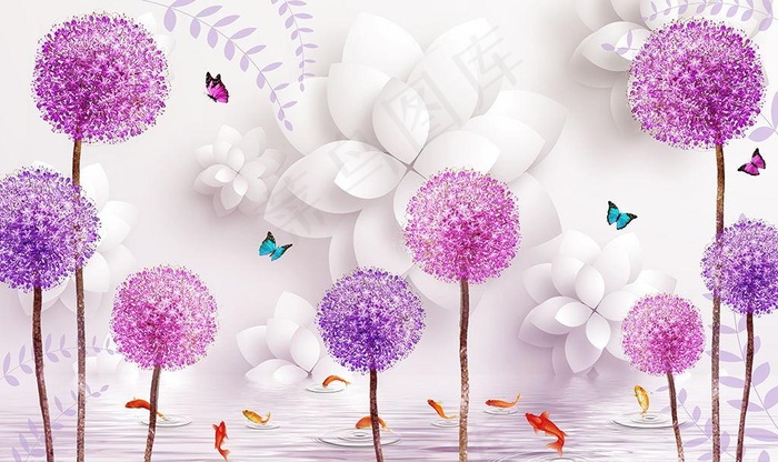 3d蒲公英九鱼图图片(9071X5669(DPI:72))psd模版下载
